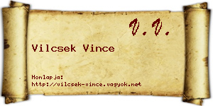Vilcsek Vince névjegykártya